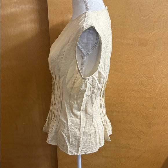 NWT Anthropologie Beige The Della Pleated-Waist Shell Top Size S - Picture 5 of 14